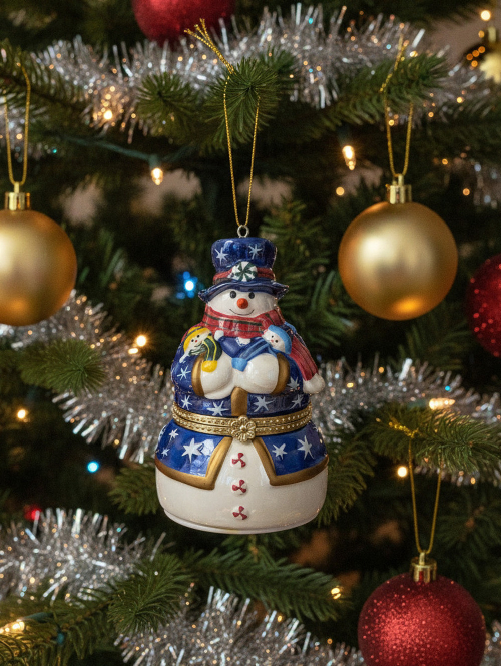 Musical Ornament Ice Rink Snowman